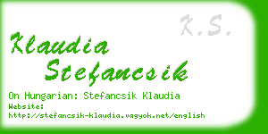 klaudia stefancsik business card